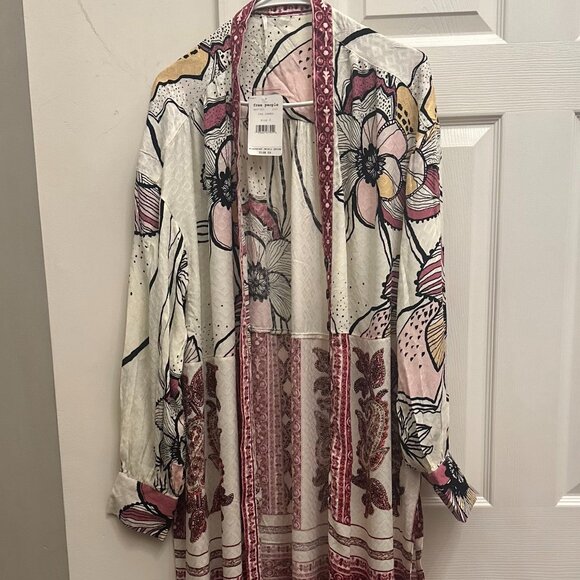 FREE PEOPLE C'est Moi Mixed Print Maxi Top Small  NEW - Picture 1 of 6
